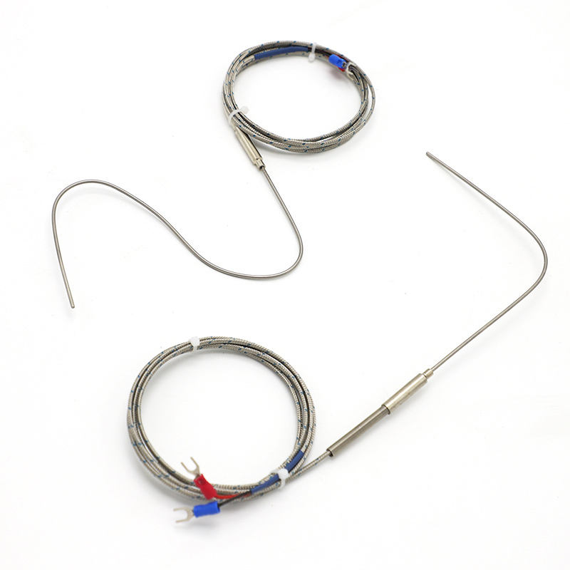Nålarmerat flexibelt termoelement, typ K, 2-tråds, högtemperatur-, högprecisionstermoelement med utökad PT100 RTD-sensor